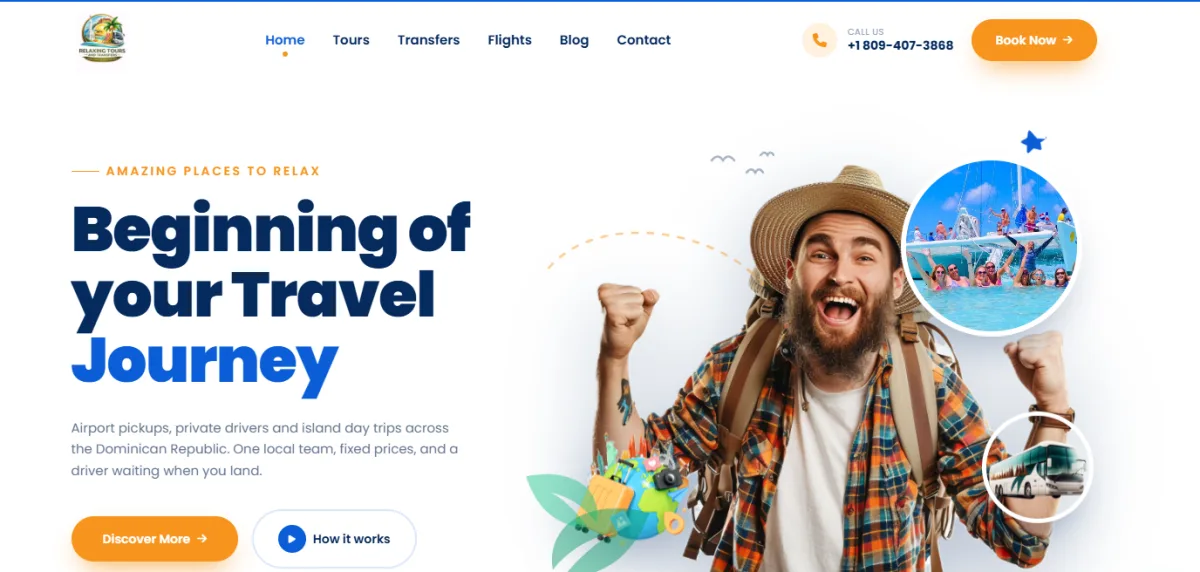 Sitio web de Relaxing Tours and Transfers
